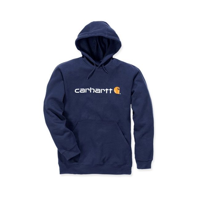 Carhartt signatur logo hættetrøje - navy