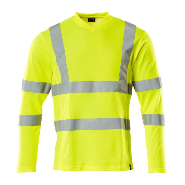 Mascot Hi-Vis Gul L/Æ T-shirt V-hals Klasse 3