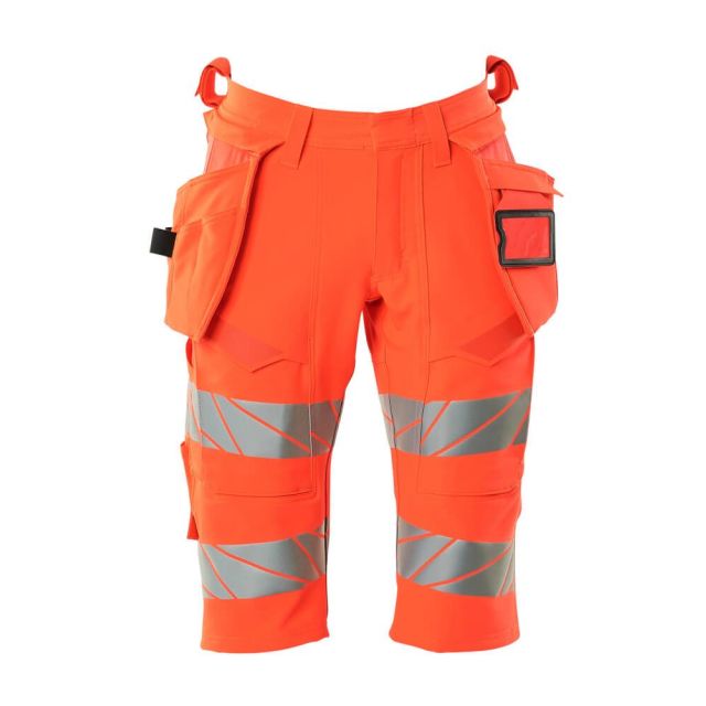 Mascot Shorts, lange med hængelommer - hi-vis rød