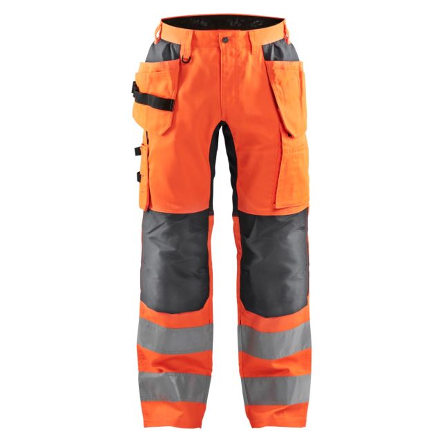 Blåkläder Arbejdsbukser med Stretch Hi-Vis Orange/Mellemgrå