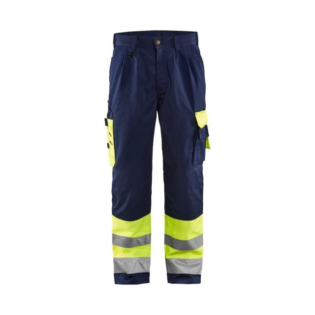 Blåkläder Hi-Vis Chauffør Buks Klasse 1 Marineblå/Hi Vis Gul