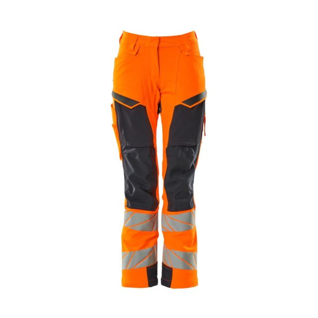 MASCOT® Bukser med Knælommer Dame Hi-Vis Orange/Mørk Marine