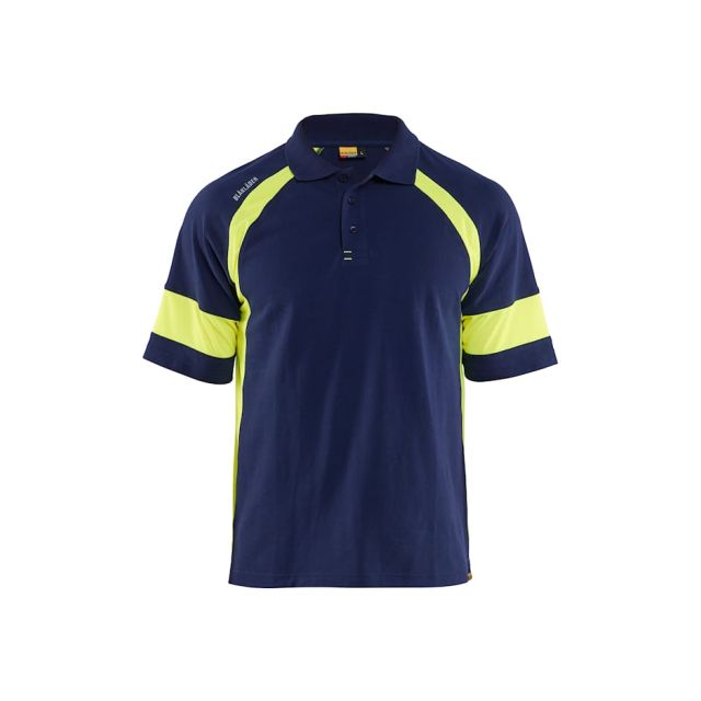 Blåkläder Poloshirt - Marineblå/High Vis Gul