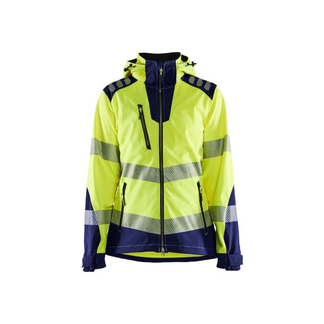 Blåkläder Softshelljakke Dame Hi-Vis Gul/Marineblå