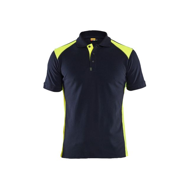 Blåkläder Poloshirt Herre Mørk Marineblå/Hi-Vis Gul