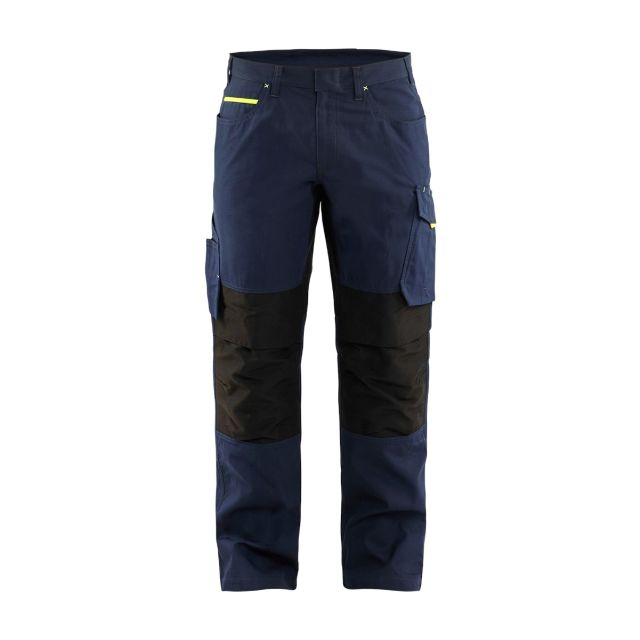 Blåkläder Servicebuks med stretch Mørk Marineblå/Hi-Vis Gul