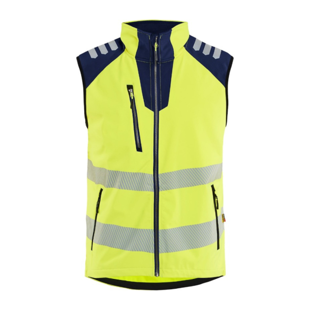 Blåkläder Softshell-Vest Hi-Vis Gul/Marineblå