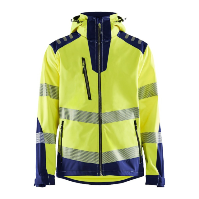 Blåkläder Softshelljakke Herre Hi-Vis Gul/Marineblå 