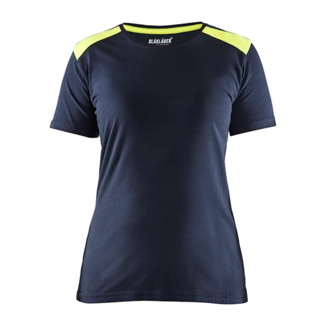 Blåkläder T-shirt Dame Mørk Marineblå/Hi-Vis Gul