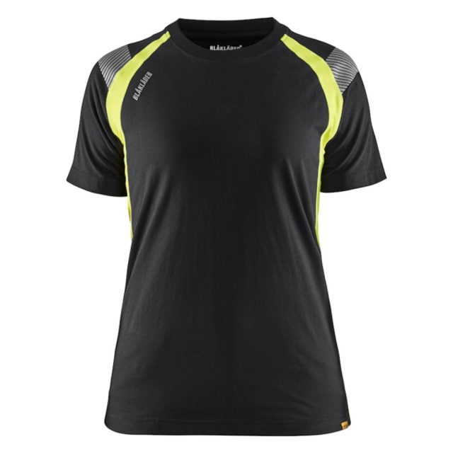 Blåkläder T-shirt Dame Sort/Hi-Vis Gul