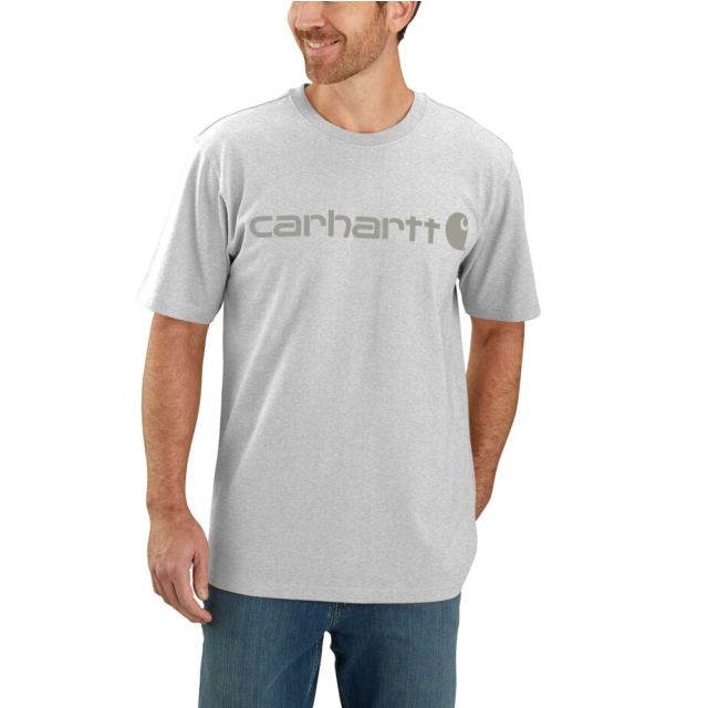 Carhartt Core Logo T-shirt Herre Heather-Gray-Gray