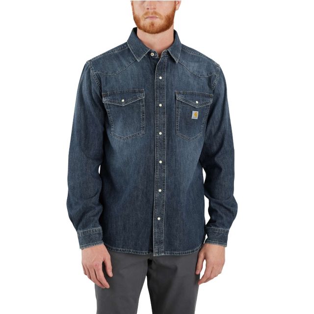 Carhartt Denim L/S Snap Front Shirt Herre WYATT
