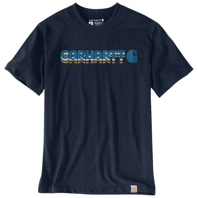 Carhartt Irvine Relaxed Layered Logo T-Shirt Herre Navy