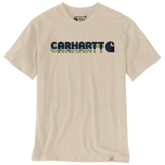 Carhartt Irvine Relaxed Layered Logo T-Shirt Herre Oat-Milk