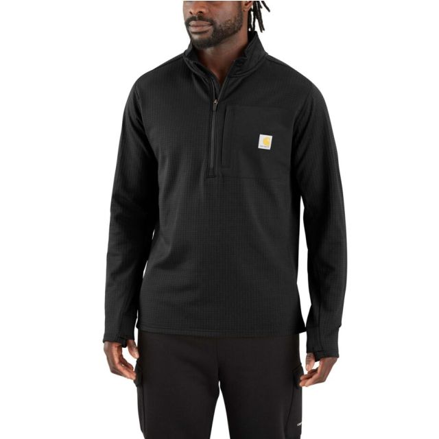 Carhartt Mock Neck Half-Zip T-Shirt Herre Black