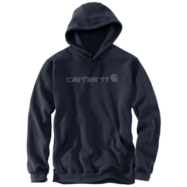Carhartt Signatur Logo Hættetrøje Herre Navy-Dark-Blue