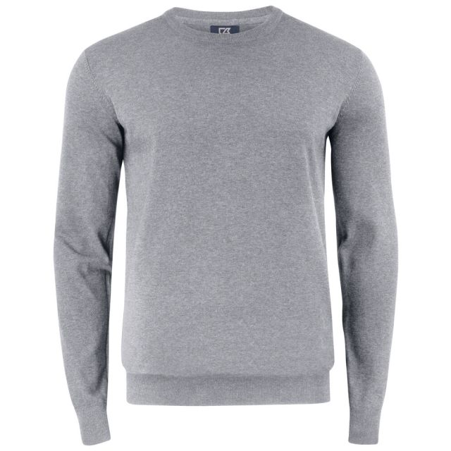 CUTTER & BUCK Oakville Crewneck Sweater Herre Grå Meleret