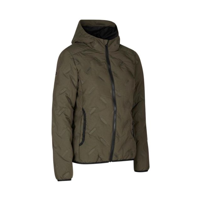 ID Sporty Quilted Jakke Damepasform Oliven Melange