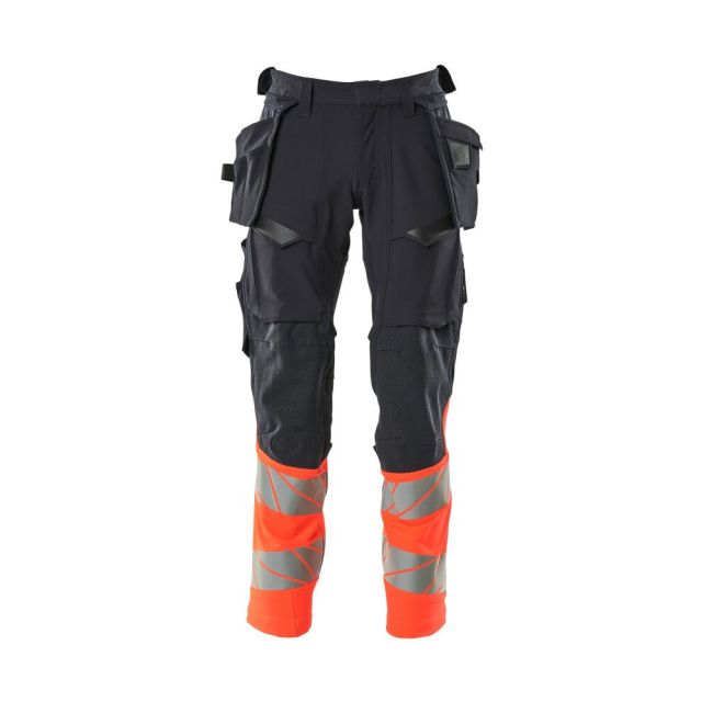 MASCOT Bukser med Hængelommer Mørk Marine/Hi-Vis Rød