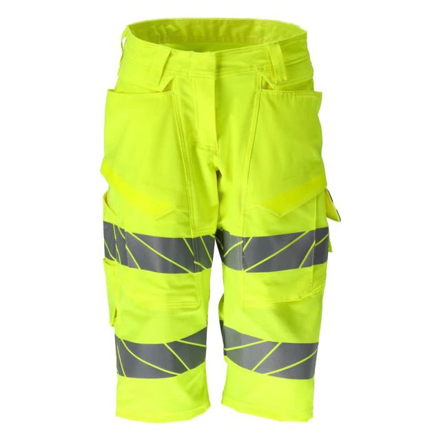 MASCOT Shorts Lange DIAMOND Damepasform Hi-Vis Gul