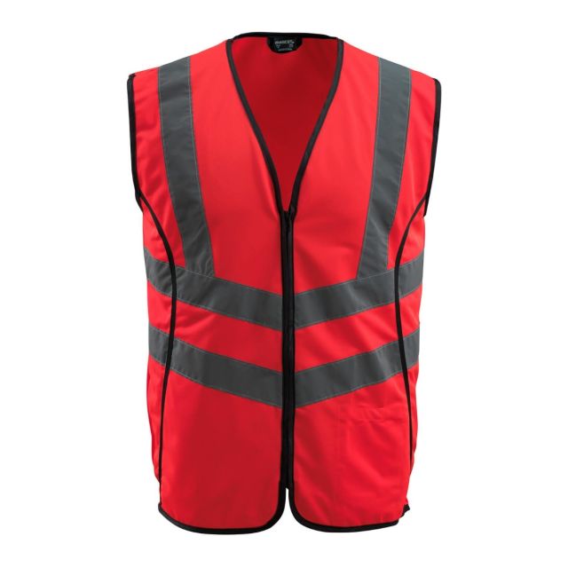 MASCOT Trafikvest M/Lynlås Hi-Vis Rød