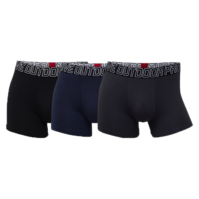 ProActive Bambus Tights 3-pak Sort, Grå, Blå