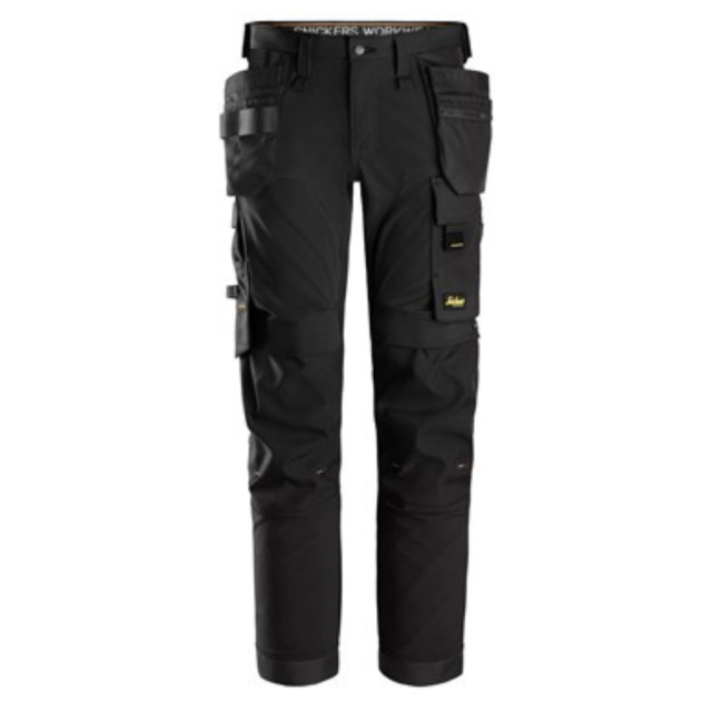Snickers AllroundWork 4-Vejs Stretchbukser Med Hylsterlommer Sort