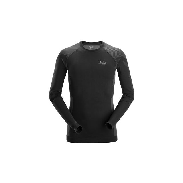 Snickers Sømløs T-shirt m L/Æ, in motion Sort