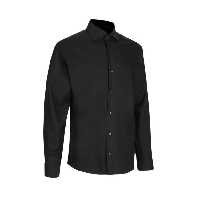 SEVEN SEAS Fine Twill skjorte - sort