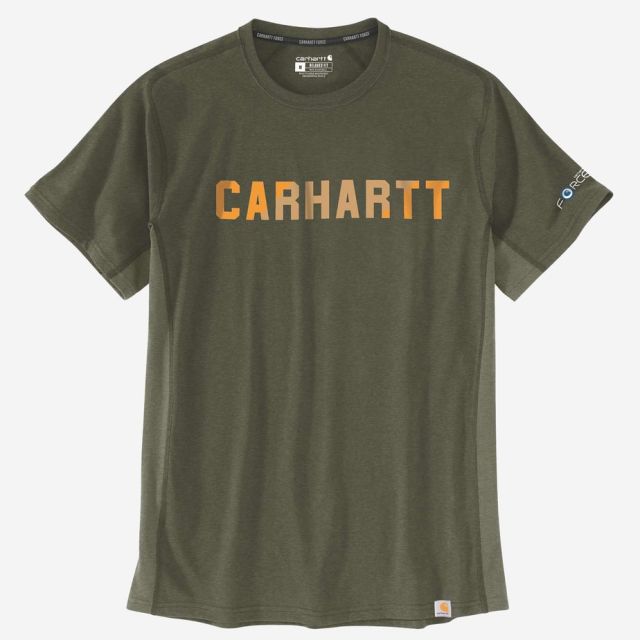 Carhartt force block logo kortærmet t-shirt - grøn